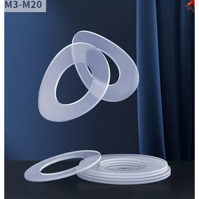 FEEIMOL Plastic Flat Washers Clear Nylon Seal M20 x 30