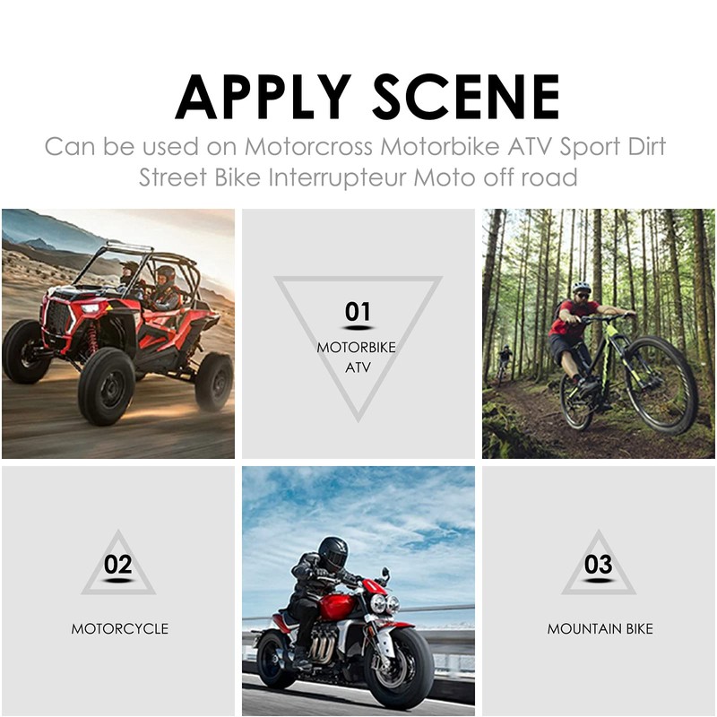 7/8" Motorcycle Switches Blue LED Light Switch for Horn Button