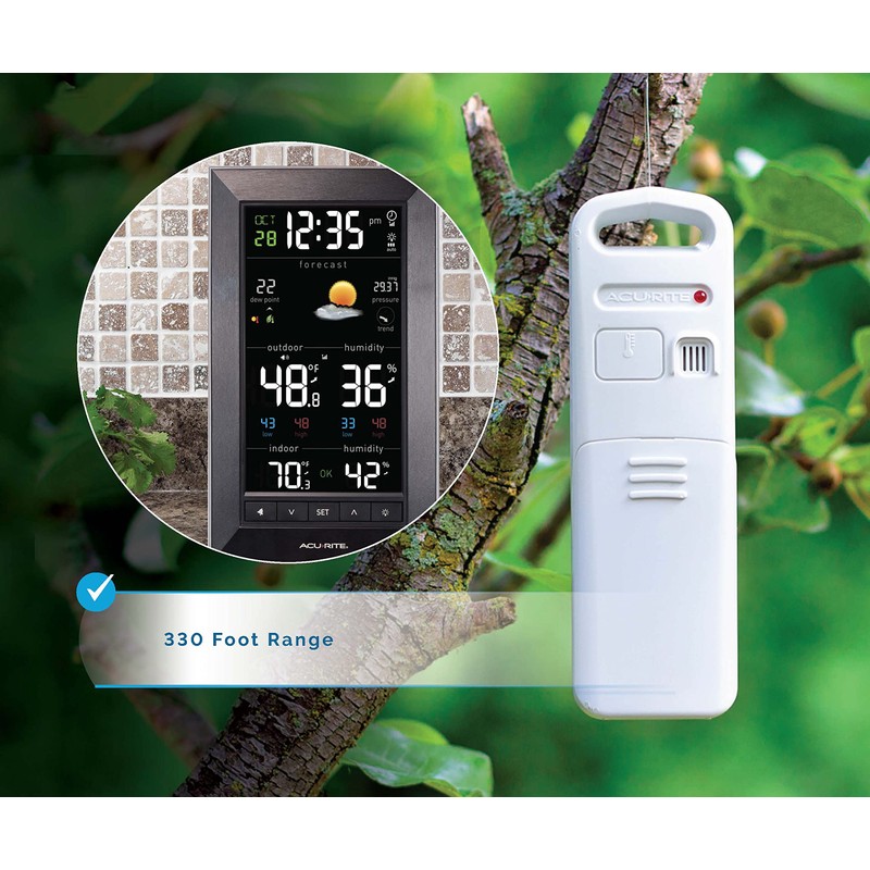 AcuRite Digital Vertical Weather Forecaster with Indoor/Outdoor Temperature, Humidity, and