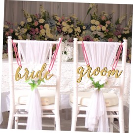 ORFOFE 1 Set Wooden Wedding Chair Signs Groom and Bride Hanging Decorations for Wedding Reception for and Unforgettable Photos
