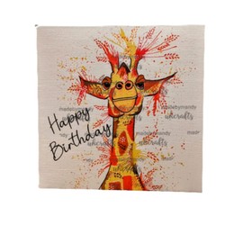 Happy Birthday Giraffe Greetings Card - 300gsm Premium Quality Card
