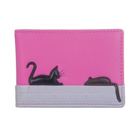 Mala Leather Cat & Mouse ID/Credit Card Holder Pink (689 95)