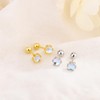 Moonstone Stud Earrings for Women Screw Back Cartilage Earring Cat's