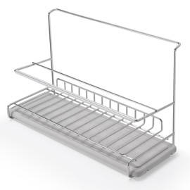 FUNHOO Water Bottle Stand, Super Absorbent Diatomaceous Earth Tray Included, 18-8 Stainless Steel, Colander Dry, Water Bottle Dry, Quick Drying, Jug Bottle Stand, Width 11.4 x Depth 4.7 x Height 7.1 inches (29 x 12 x 18 cm)