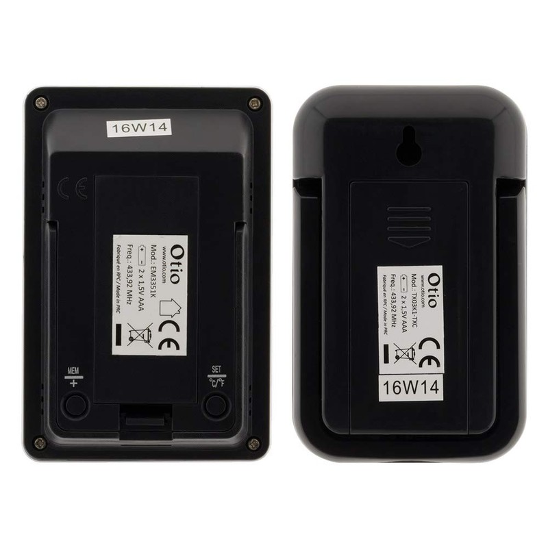 Otio - 936066-Wireless Indoor/Outdoor Thermometer 60 m Black