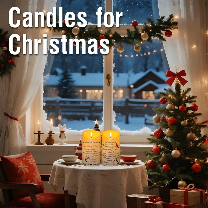 Electronic Flameless Candle - Realistic Wax Memorial Candle with Remote