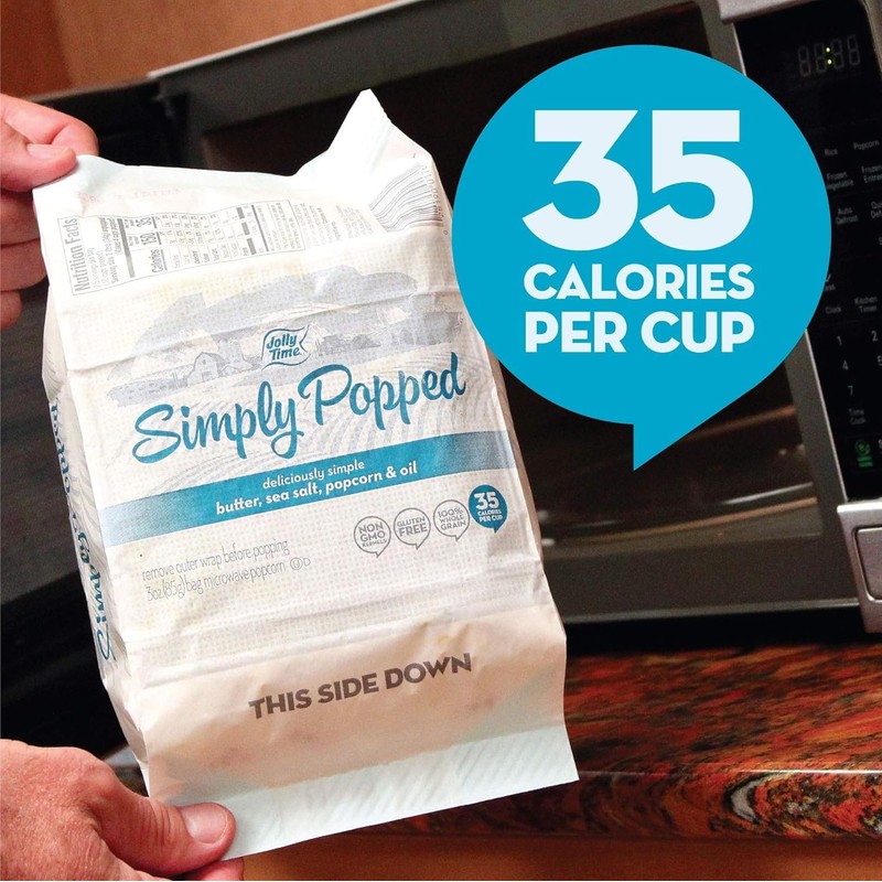Jolly Time Simply Popped - Lightly Salted Microwave Popcorn, 3oz