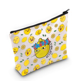 MNIGIU Adventure T-ime Cartoon Inspired Gift Lemongrab Lover Gift Acceptable Makeup Zipper Pouch for Lemon Grab Fan (Acceptable), Medium