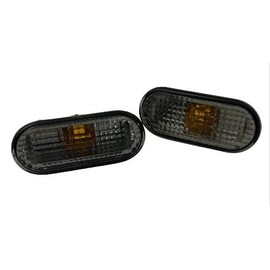 Side Indicator Black Oval Left and Right Set Compatible with VW Passat 3B Golf 4 Bora Lupo T5 Sharan