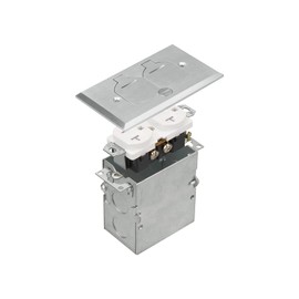 SELECT Lighting SLFB-TR20-NI 20A Receptacle Outlets, Tamper Resistant Electrical Floor Box with Flip Lid and Nickel Plated Brass Cover, Retractable Recessed Socket for Kitchen, Countertops & Floors