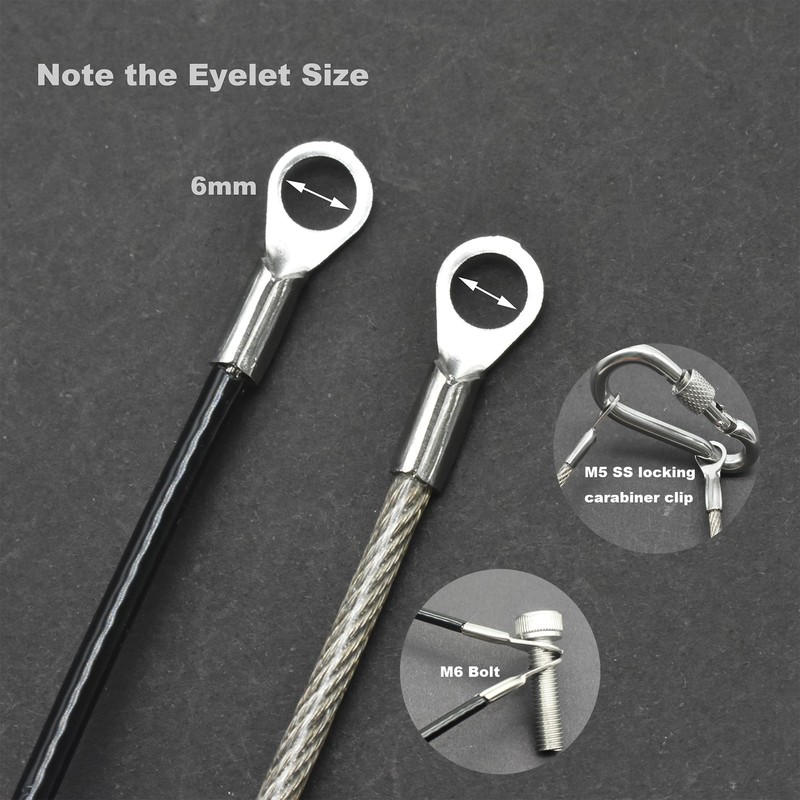 Floyutin 10 Pcs 1/8"(3mm) Wire 40" Vinyl Coated Stainless Steel
