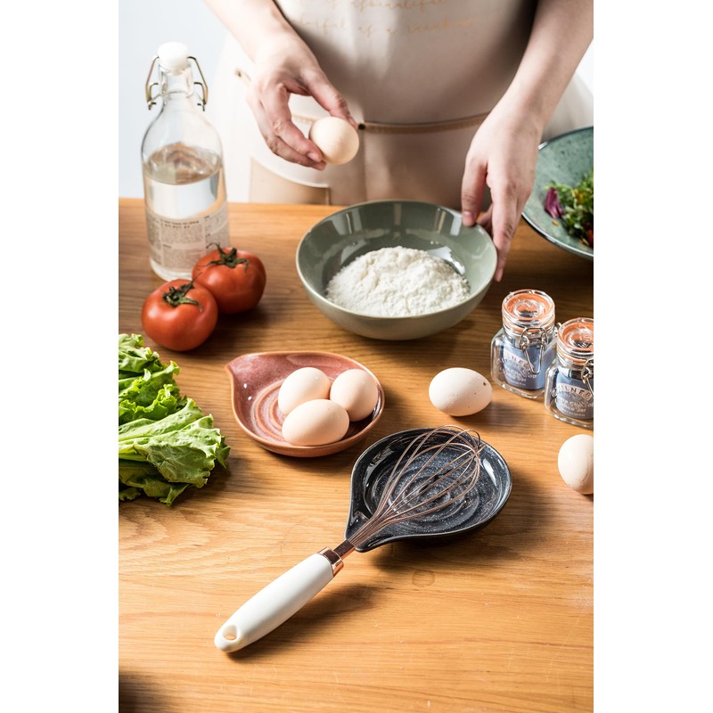 LAUCHUH Spoon Rest for Stove Top, Ceramic Spoon Holder 5"