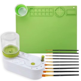 Pick-It-Up Silicone Painting Mat - Non-Slip Silicone Mat for Painting, Crafts, and Art - Washable Mat with Color Mixing Compartments - Silicone Mat for Artists and Kids