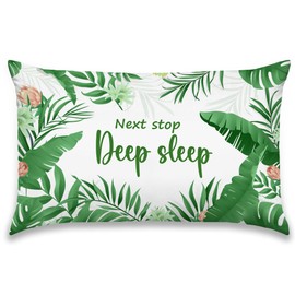 MNASAIOO Plant Next Stop Deep Sleep Throw Pillow Covers, Monstera Tropical Decorative Decor Pillows Covers for Bed Couch Bedroom Home, Botanical Housewarming 12x20 Pillow Cover Cases Gifts for Women