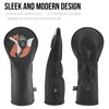 Golf Driver Head Cover with Fox Design, Black Leather, Protective
