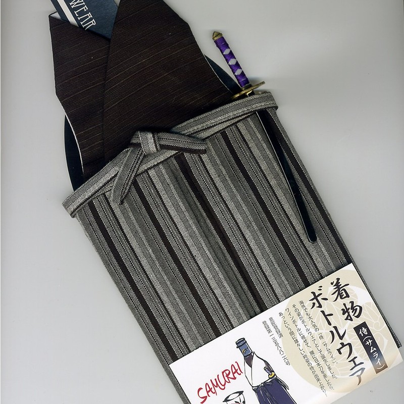 Kimono Bottle Cover Kimono Bottle Wear Samurai (Samurai) Black