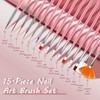15 Pcs Nail Art Acrylic Brush Set Painting Pen Art