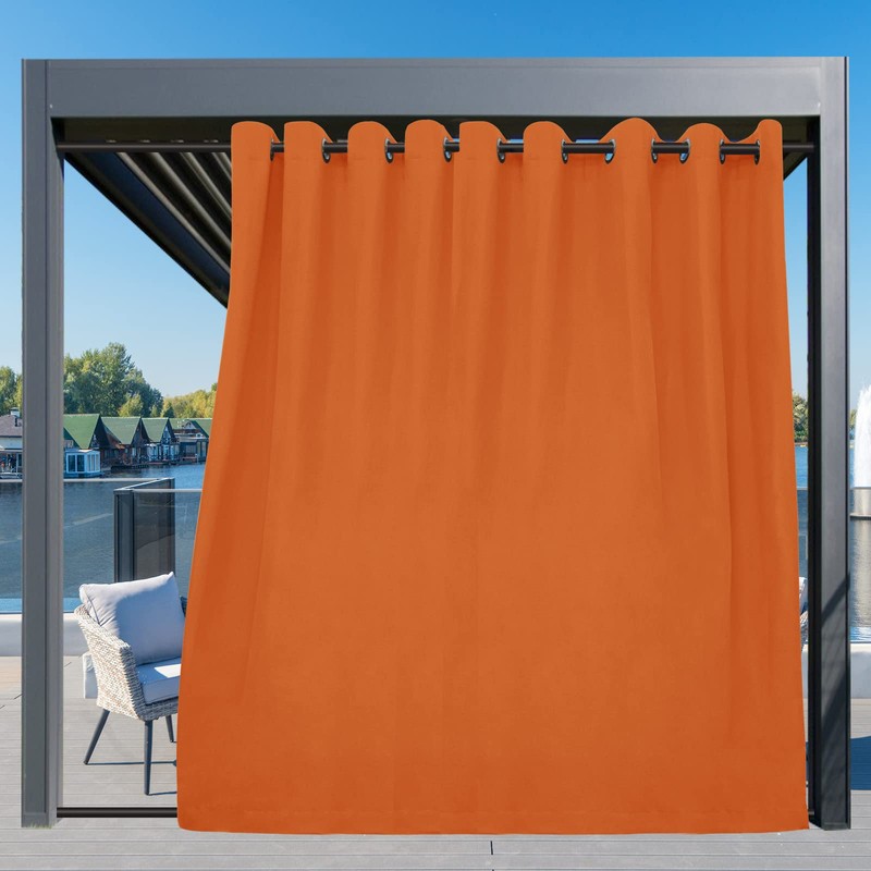 Easy-Going Outdoor Curtains Waterproof Windproof Weatherproof Curtain for Patio, Cabana,