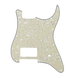 ROZILO 11 Hole ST/Strat Style One Humbucker Guitar Pickguard For USA/Mexico Fender Tom Delonge Strat Electric Guitar Aged Pearl