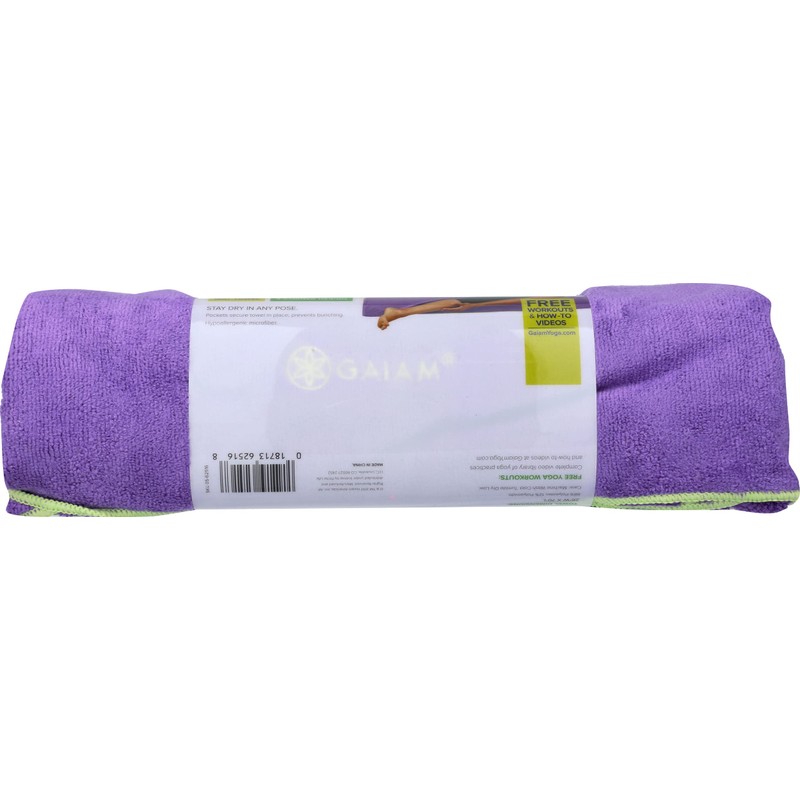 Gaiam Stay Put Yoga Towel Mat Size (Fits Over Standard