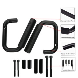 Wild Boar Rear & Front Grab Bar Safety Handles, Steel Grip Compatible with Jeep Wrangler JK 2007-2019