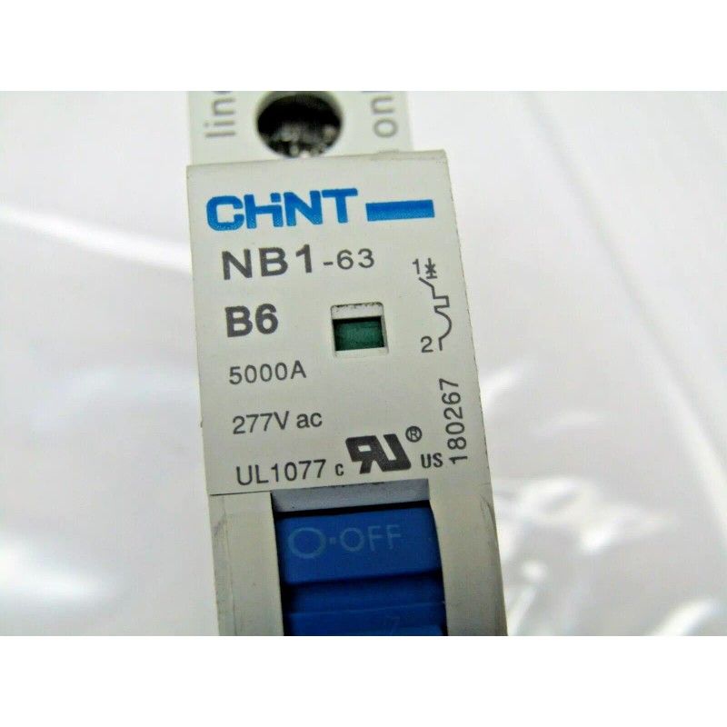 Chint NB1-63 B6 6amp Circuit Breaker 1-Pole, Din Mount