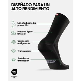 DANISH ENDURANCE Calcetines de Ciclismo Altos para Hombres y Mujeres Negro M 3-pack