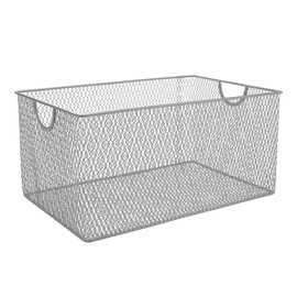 YBM HOME Kitchen Pantry Organizer Wire Basket for Shelves, Cabinets, Pantry, Countertop, Mesh Open Storage Bin Metal Basket for Organizing Food Supplies 12 x 7.8 x 5.8