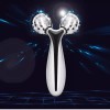 Domae Unni 프리미엄3D 얼굴마사지기구 페이스롤러 UC-0043 ukV2+2fYB Premium 3D Face Massage Device Face Roller UC-0043 ukV2+2fYB [Silver]