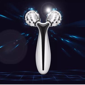 Domae Unni 프리미엄3D 얼굴마사지기구 페이스롤러 UC-0043 ukV2+2fYB Premium 3D Face Massage Device Face Roller UC-0043 ukV2+2fYB [Silver]