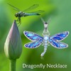 LUHE Dragonfly Necklace Gifts 925 Sterling Silver Blue Dragonfly Pendant