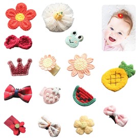 Pack of 15 Baby Hair Clips Tiny Bow Hair Clips for Newborns No Slip Toddler Mini Hair Clips Barrettes Hair Accessories for Baby Fine Hair Girls Toddler