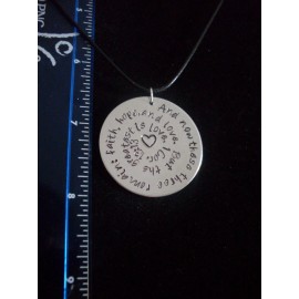1 Corinthians 13:13 faith, hope, & love but the greatest of these Necklace