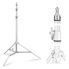 NEEWER Light Stand for Photography 87 – 200 cm, Tripod Stand with Spring with ø28 mm Thicker Tube for Ring Light/LED Light/Strobe Flash/Light Box, Maximum Load of 10 kg, ST-200 White