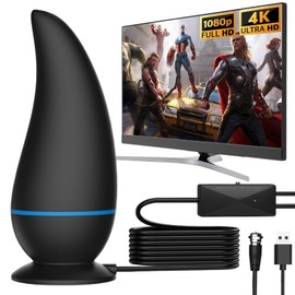 Tv Aerial With Reception Distance Over 300km Digital Tv Aerial Indoor With Signal Booster And Magnetic Base Indoor Aerial For Tv For 4k 1080p Hd Local Channels