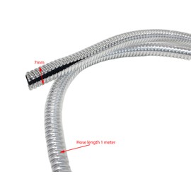 Motorcycle Protective Chrome Spiral Wrap for Cable Wire Tidy Hose Custom Motorbike Cruiser Cover 7mm x 1m Long Wire Management Split Sleeve Cord