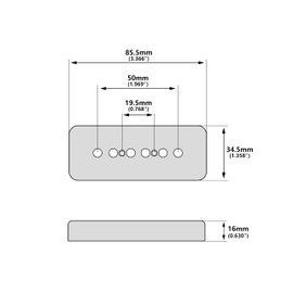 Banworks Plastic P90 Pickup Covers Electric Guitar P-90 Soapbar Pickup Covers 50mm (1-31/32") Neck Pickup Covers For Epiphone Les Paul LP Electric Guitar Pack of 2 JT/SYQG-07 Black