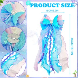 Ourdort Mermaid School Cone Bow, Sugar Cones, First Day of School Decoration (40 cm, Blue)