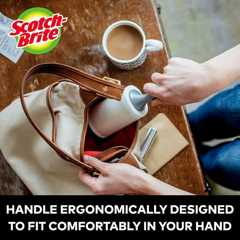 Scotch-Brite 50% Stickier Auto Lint Roller 4 Rollers 48 Sheets