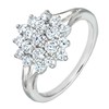 Silver Cubic Zirconia Set Cluster Ring S