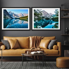 CHUNXIA Paint by Numbers Kit for Adults Beginner,2 Pack Rolled Canvas Wall Art Easy Painting by Numbers Kit Landscape Lake Decor Packaged in a Nice Box,12x16inch(257-258)