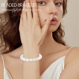 RUIQLXHANG 10mm Moonstone Bracelet for Women Men,Natural Stone Moonstone Chakra Crystal Bead Healing Soothing Bracelet,Adjustable Beaded Bracelet Bring Positive Energy,Love,Emotion Spiritual Healing