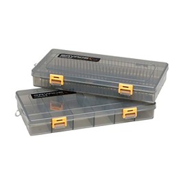 Savage Gear Tacklebox 23 x 11 x 3.5 cm Flat Lure Box Smoke Kit - 2 Fishing Boxes