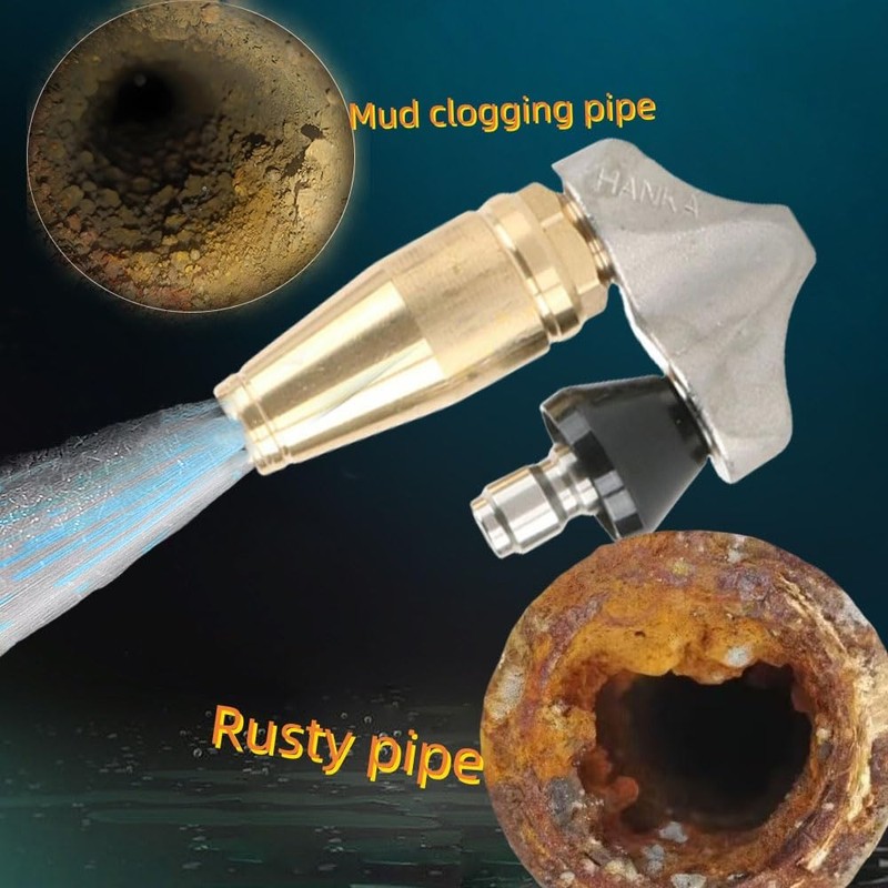 Prettyia Cleaning Reverse Turbo Sewer Drain Jetter Nozzle 3000 PSI