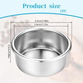 54mm Portafilter Basket Non Pressurized Filter Basket Stainless Steel CoffeeFilter Replacement CoffeeFilter Basket-Filter Baskets Machine Parts for Coffee Machine Coffee Accessories