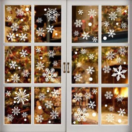 Christmas Snowflake Window Stickers for Glass Windows 4sheets Christmas Window Decals Snowflakes Christmas Decorations Christmas Window Stickers for Christmas Window Display, Home Decor, Party Decor
