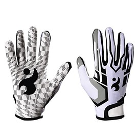 VBESTLIFE Youth Football Gloves, Non Slip American Football Rugb Gloves Breathable Full Finger Sports Gloves for Baseball (S)
