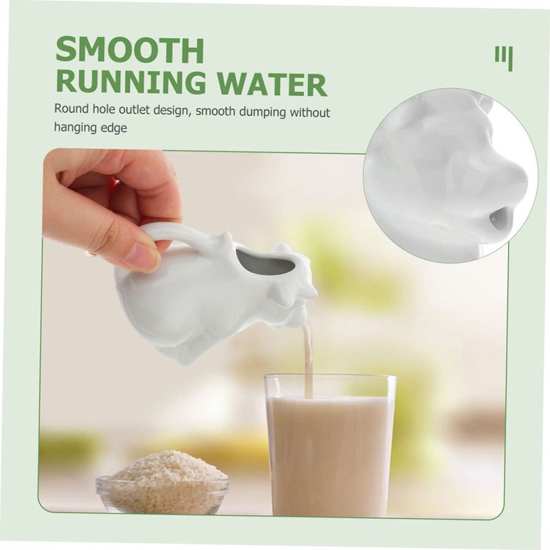 Ciieeo 2Pcs Ceramic Animal Shaped Milk Jug Cute for Sauces