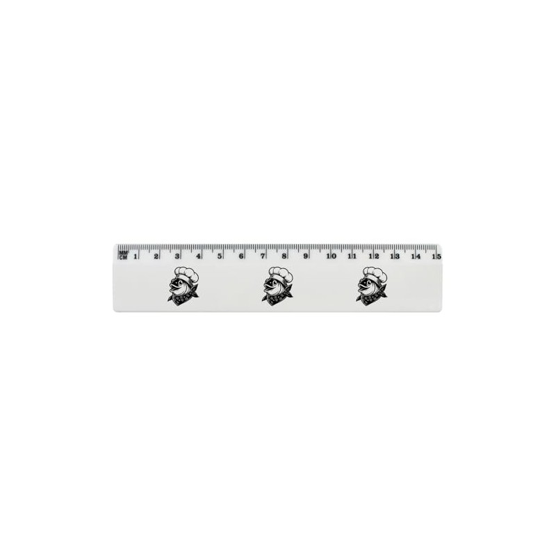 'Fish Chef' 15cm (6 Inch) White Plastic Ruler (RL00087319)