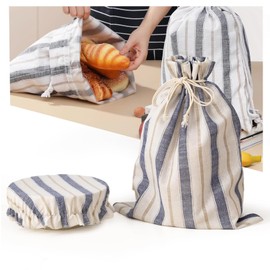 DZHPSRSZBread Bags for Homemade Sourdough Bread with Bowl Lid,Large Bread Bags,Reusable Bread Bags, Bread Bags for Homemade Bread Sourdough Set